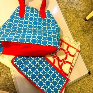 Custom heavy duty beach bag towel set